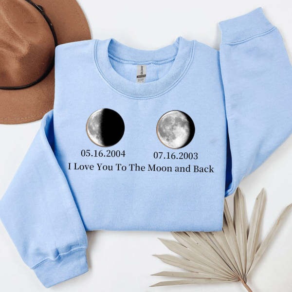 Personalized Moon Phase Sweatshirt Couple Gift Valentine's Day Gift HCMD0280
