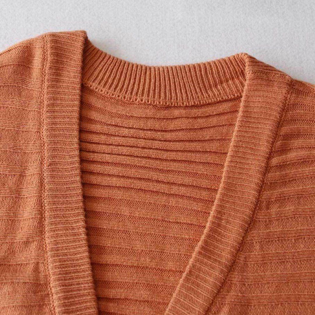 Solid Color V-Neck Casual Knit Cardigan