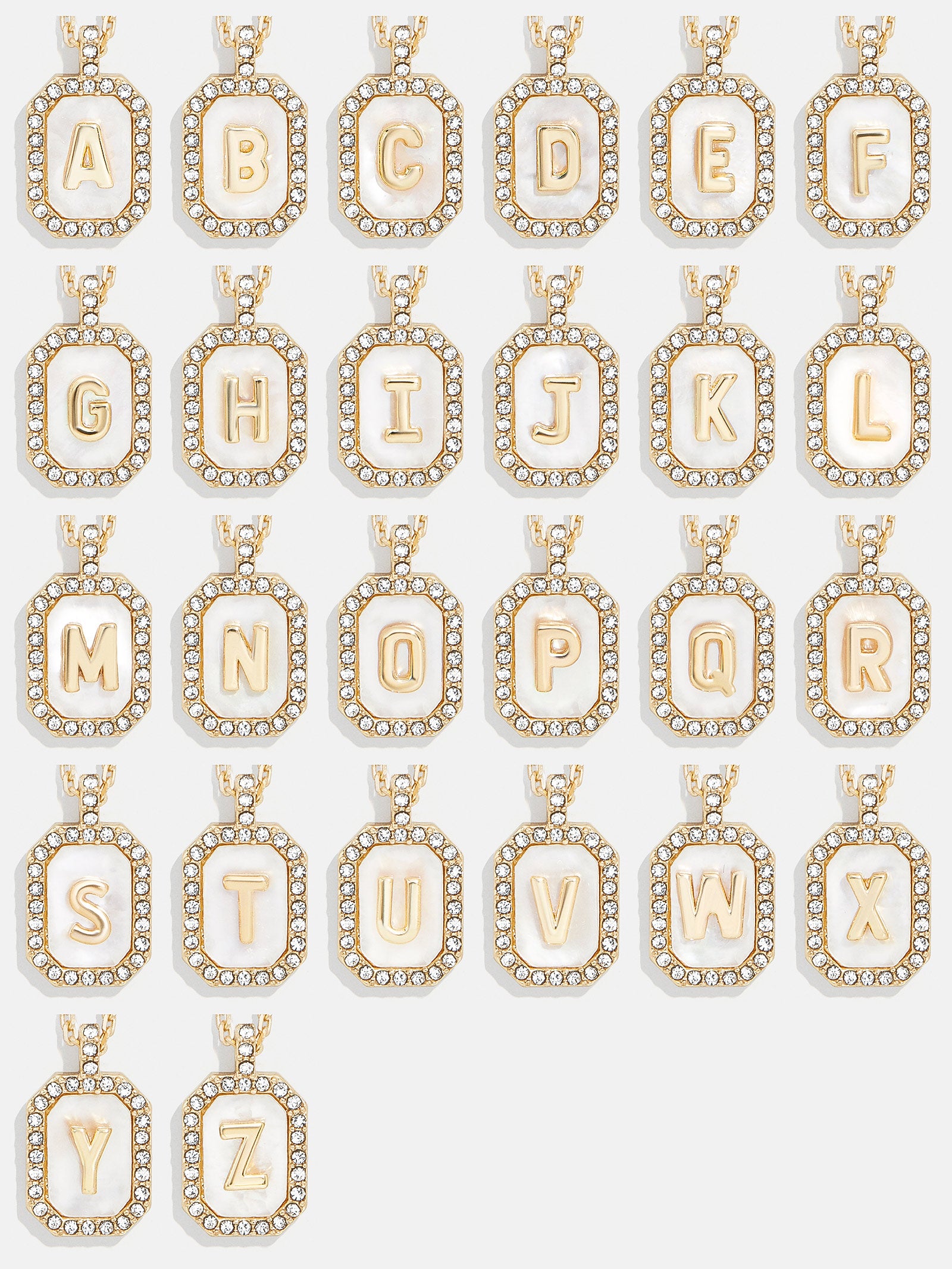 Gold & Mother of Pearl Initial Necklace - Mother Of Pearl