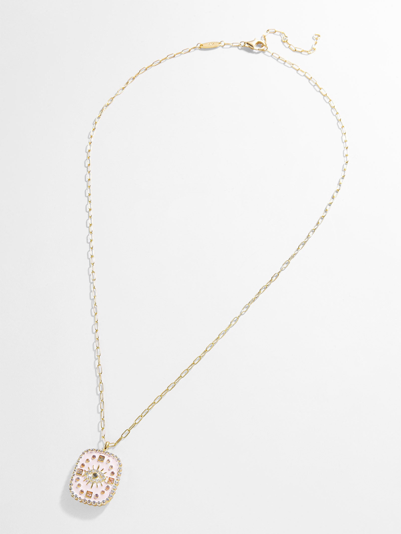 18K Gold Medallion Necklace - Evil Eye Medallion