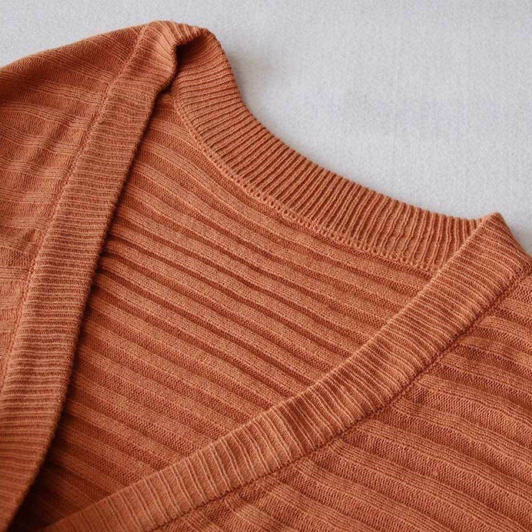 Solid Color V-Neck Casual Knit Cardigan