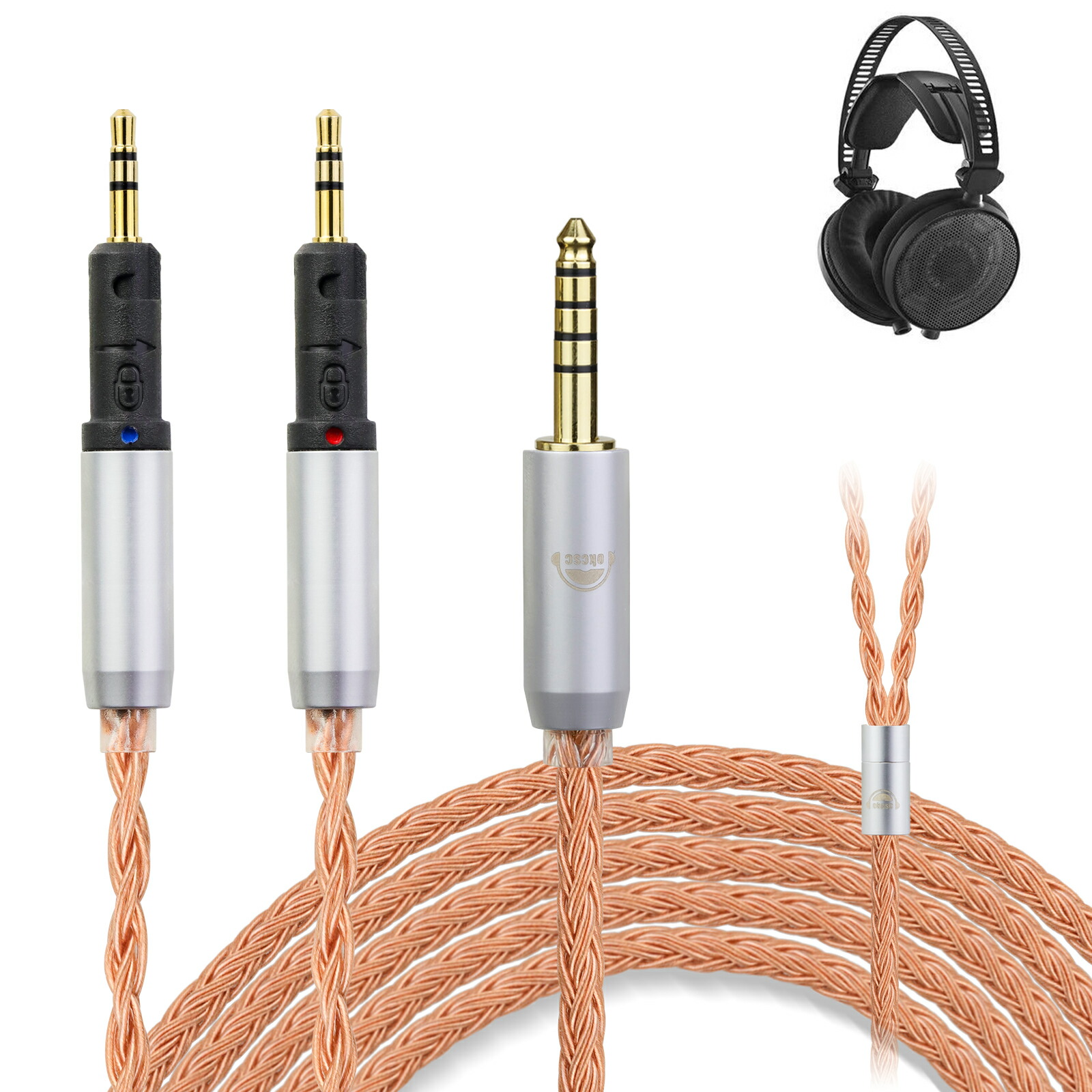 okcsc ZT16 ATH-R70xa ATH R70X ヘッドホン ケーブル イヤホン リケーブル 交換リケーブル 交換ケーブル イヤホン ヘッドホン用 16芯 高純度無酸素銅 ATH R70X などに対応 2.5mm 3.5m 4.4mm