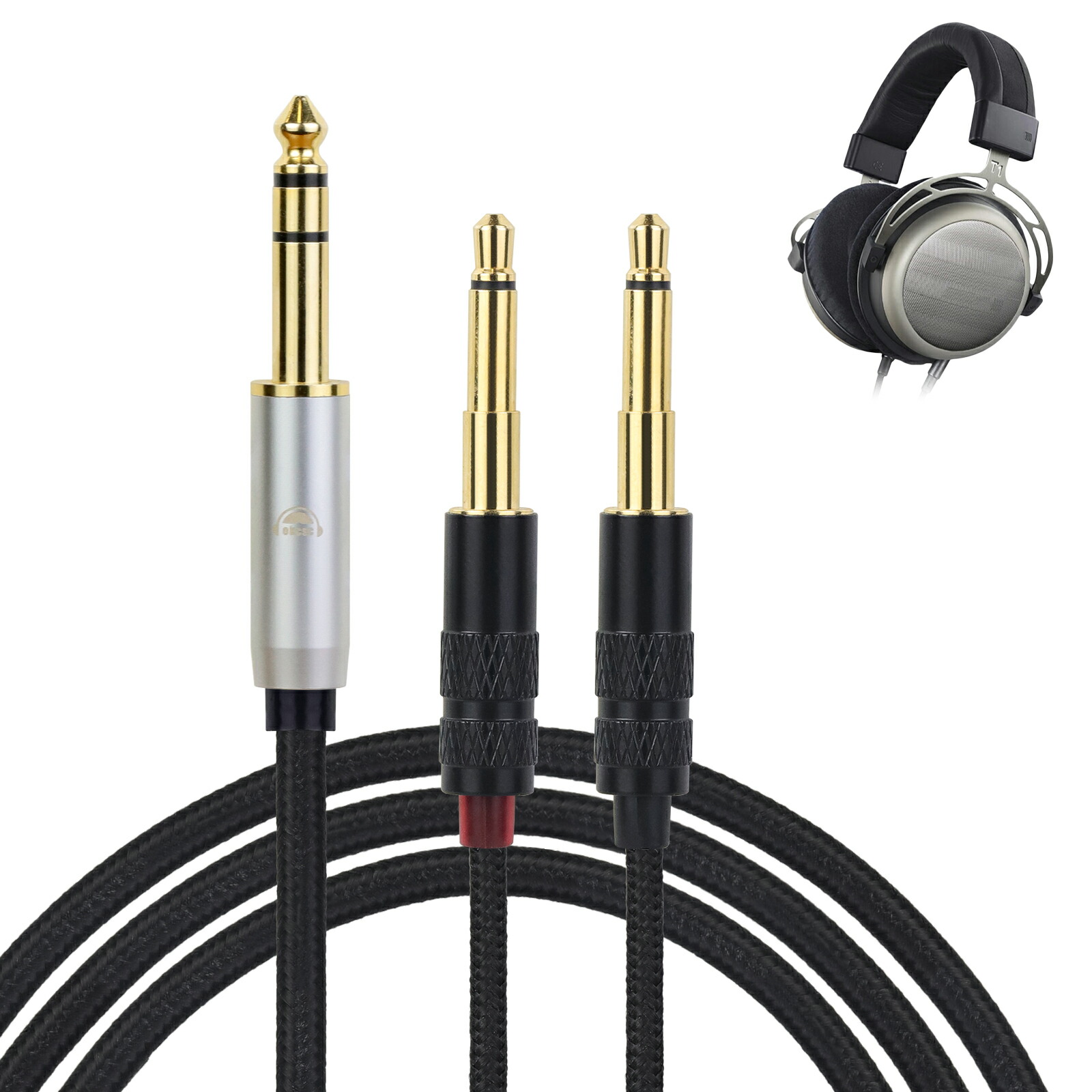 okcsc 延長 Dual 3.5mm ヘッドホンケーブル リケーブル イヤホン・ヘッドホン用 OFC 4芯 beyerdynamic T1 3rd Generation T1 2nd Generation T5 3rd Generation DENON AH-D9200 AH-D7200 AH-D5200 SONY MDR-Z1R MDR-Z7 MDR-Z7M2 などに適応