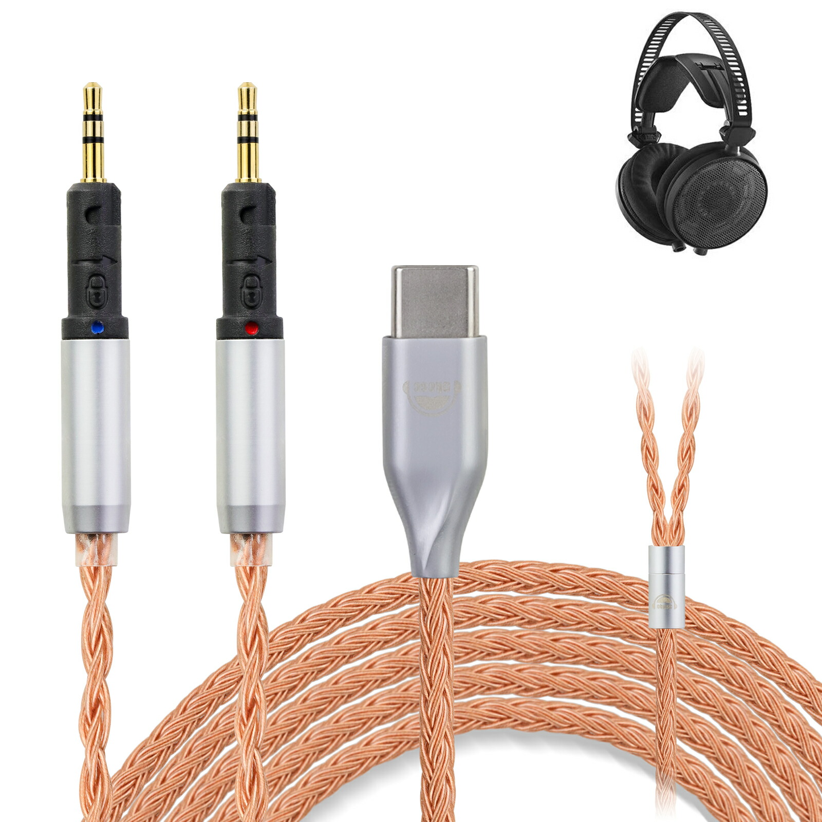 okcsc ZT16 ATH-R70xa ATH R70X ヘッドホン ケーブル イヤホン リケーブル 交換リケーブル 交換ケーブル イヤホン ヘッドホン用 16芯 高純度無酸素銅 ATH R70X などに対応 2.5mm 3.5m 4.4mm