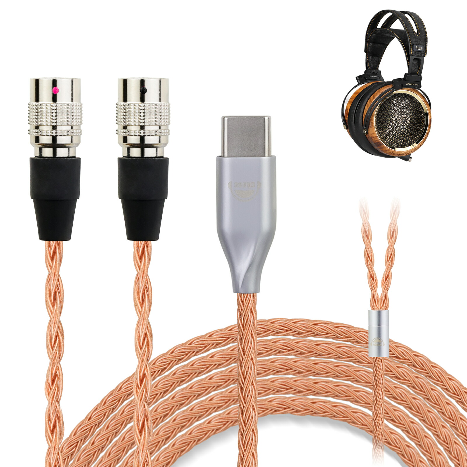 okcsc ZT16 Alpha Dog Prime ヘッドホン ケーブル イヤホン リケーブル 交換リケーブル 交換ケーブル イヤホン ヘッドホン用 16芯 高純度無酸素銅 Sendyaudio Peacock Dan Clark Audio Mr Speakers Ether Alpha Dog Prime などに対応 2.5mm 3.5m 4.4mm