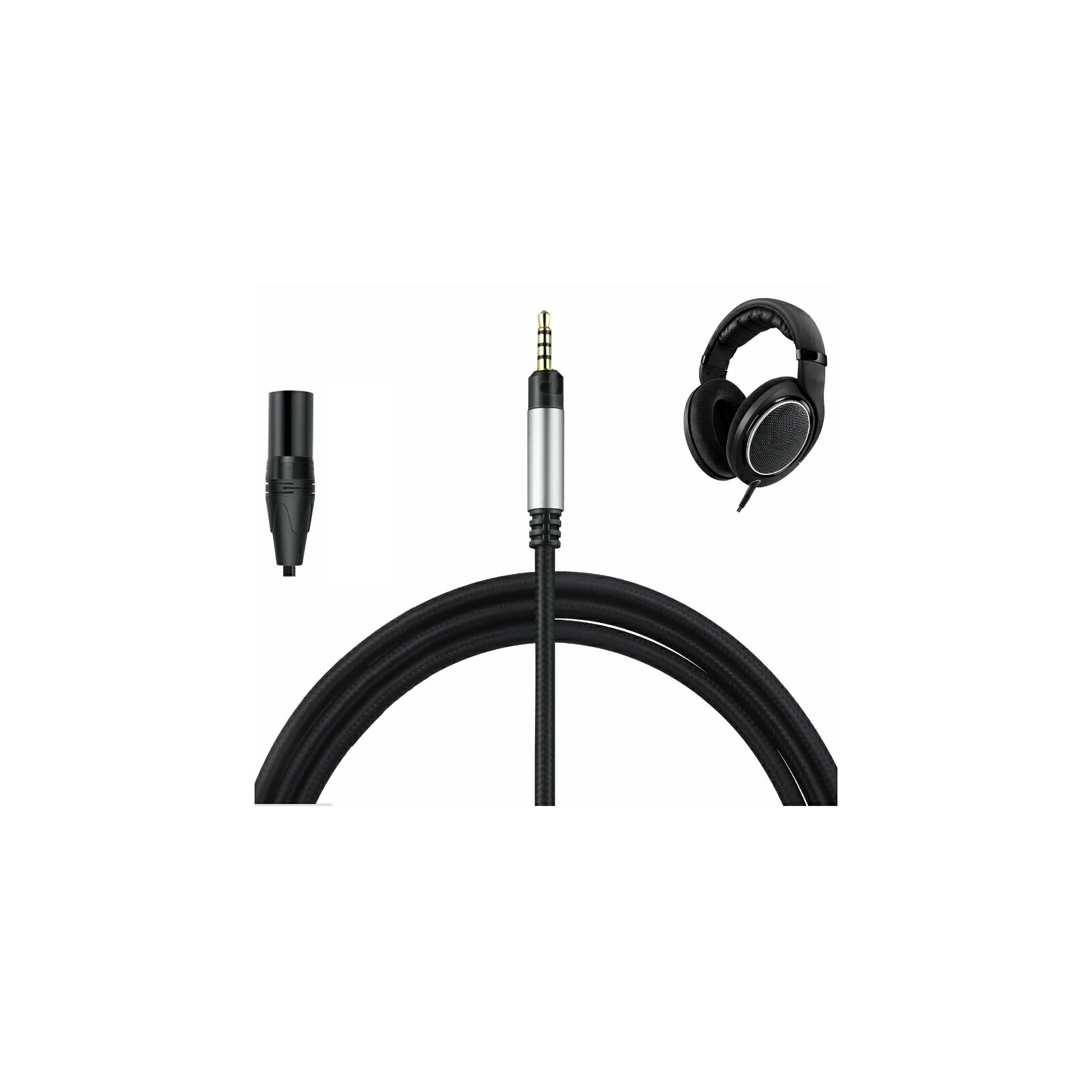 okcsc TCHD518 ヘッドホンケーブル リケーブル イヤホン・ヘッドホン用 SENNHEISER用 HD598・HD558・HD518・HD598 Cs・HD599に適合 OFC 4芯 長さ2.0m 2.5mm 3.5mm 4.4mm　6.35mm 4PIN XRL