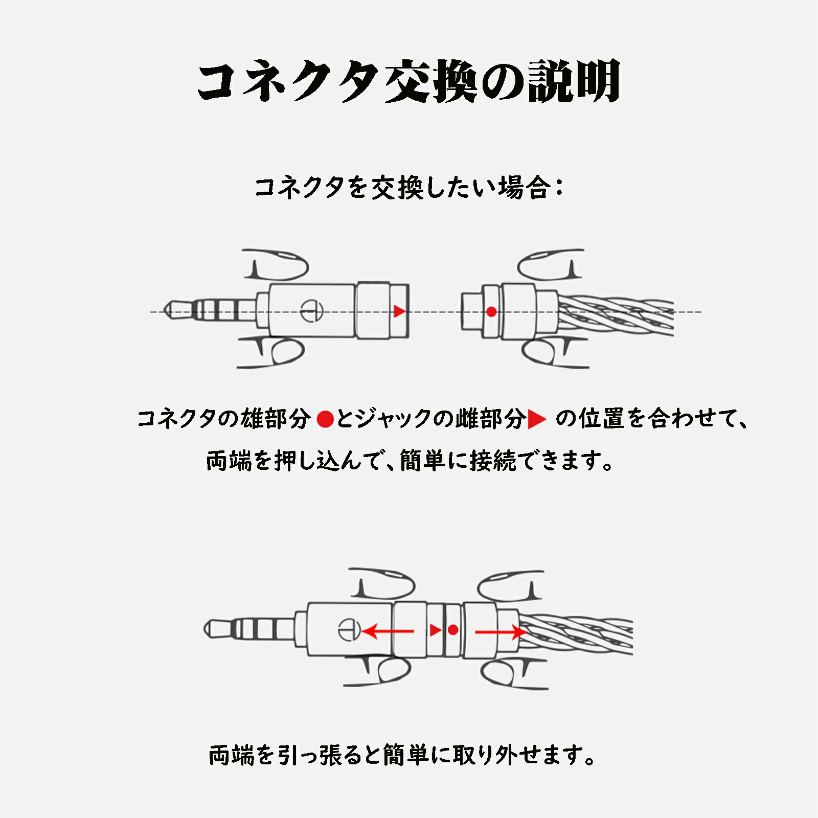 okcsc Sea Serpent ウミヘビ 2PINイヤホンリケーブル HIFIイヤホン専用 4芯手編み 銅銀メッキ 高純度OCC アップグレードケーブル 交換ケーブル 着脱式耳掛型 金メッキプラグ オーディオジャック 交換可能ジャッ 2.5mm/3.5mm/4.4mm(3-in-1)プラグ