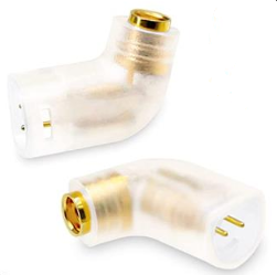 okcsc mmcx (リケーブル側) to IE80 (イヤホン側) アダプタ 千住銀入り錫はんだ 2U"金メッキプラグ 一体射出成形技術 音質劣化なし 線材テスト作業用 1ペア 透明/ブラック　Sennheiser IE8Oi・IE8i・IE80・IE80Sなど対応