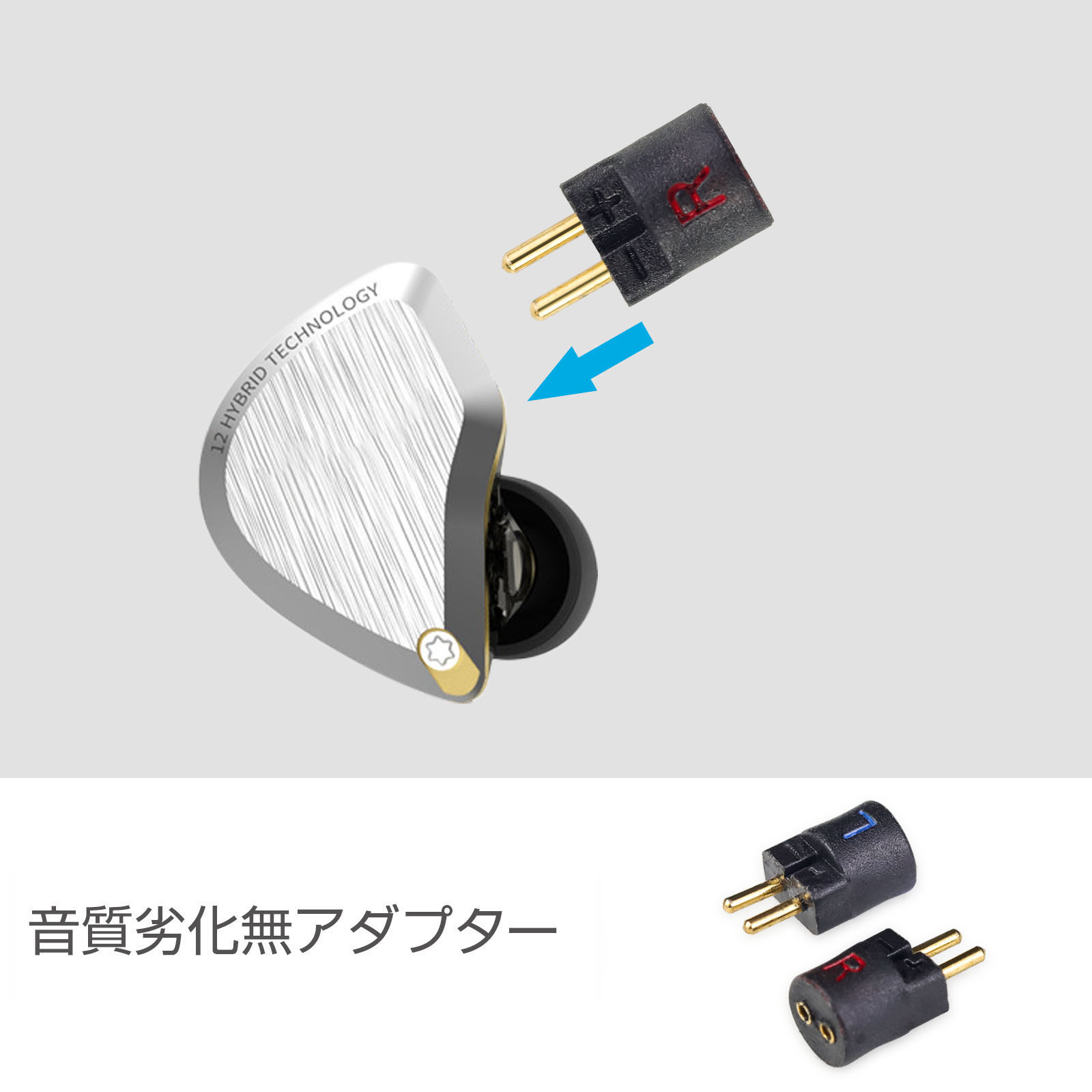 OKCSC  0.78 2PIN(イヤホン側)to 0.75 2PIN(リケーブル側)  アダプター コネクター 音質劣化なし簡潔 精緻 線材テスト作業用 ミニタイプ SHUOER  CONDUCTOR  SINGER BA10 AS10 ZS10..に対応
