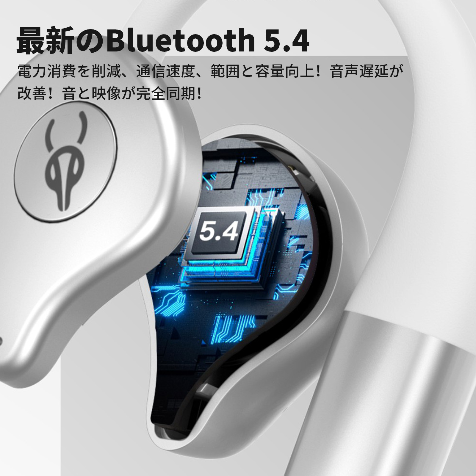 オープンイヤー ワイヤレスイヤホン Bluetooth5.4 耳を塞がない 8.6g超軽量 最大18時間再生 ハンズフリー通話 ノイズキャンセリング 音漏れ防止 防水 耳かたち工学設計 スポーツイヤホン 落ちない 耳掛け マイク付き Hi-Fi音質
