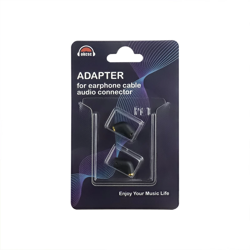 okcsc mmcx (リケーブル側) to IE80 (イヤホン側) アダプタ 千住銀入り錫はんだ 2U"金メッキプラグ 一体射出成形技術 音質劣化なし 線材テスト作業用 1ペア 透明/ブラック　Sennheiser IE8Oi・IE8i・IE80・IE80Sなど対応