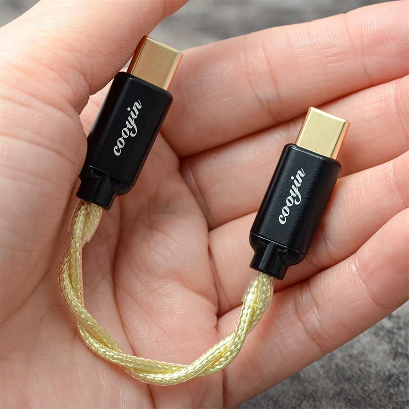 cooyin OTG ケーブル オーディオ TYPE-C オス - TYPE-C オス Litz Wire 銀メッキ単結晶銅導体 ポータブルDACアンプ スマホ DAC/ヘッドホンアンプに適合する