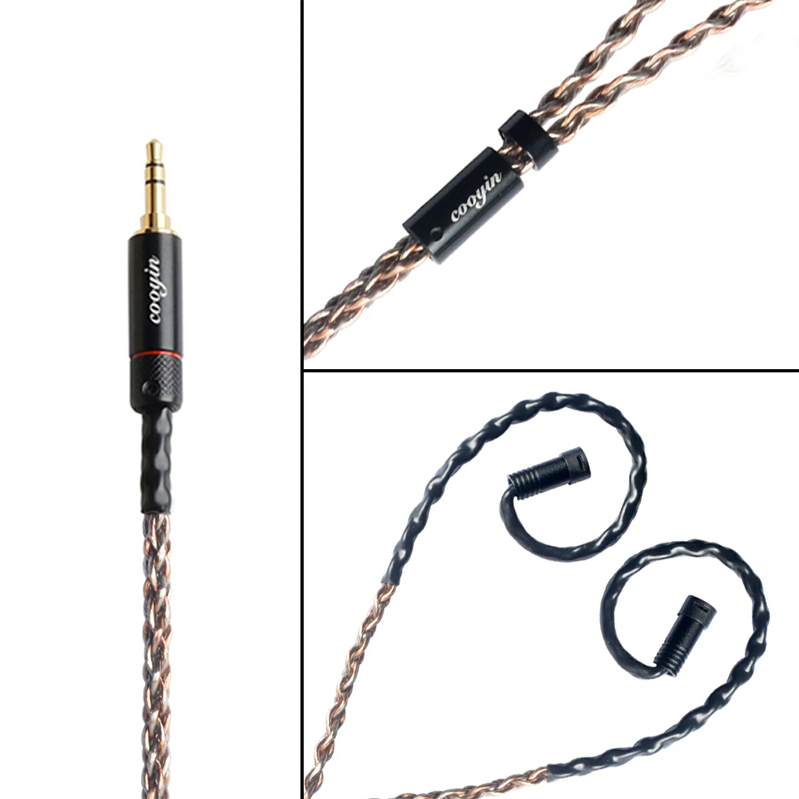 cooyin リケーブル 2Pin SENNHEISER ゼンハイザー IEシリーズ イヤホンケーブル 8芯 単結晶銅＋銀メッキ単結晶銅 Sennheiser用 IE80S・IE80・IE8・IE8I・IE80SBT 等に適合