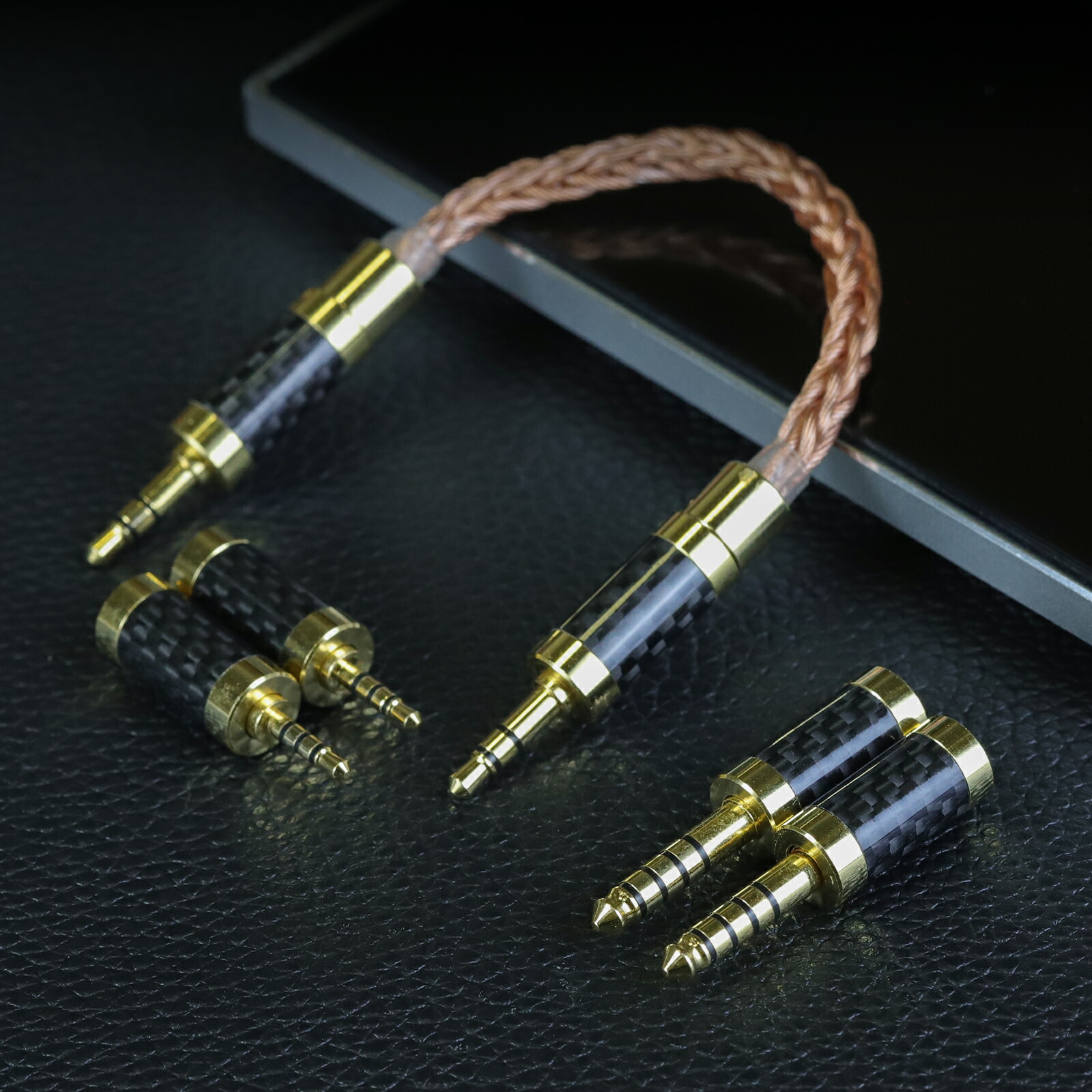 cooyin allin1 aux 万能 オーディオケーブル 変換ケーブル イヤホンジャック 変換 2.5mm 3.5mm 4.4mm（オス）- 2.5mm 3.5mm 4.4mm（オス） 8芯 OFC 金メッキ イヤホン・ヘッドホン、アンプ、オーディオプレーヤー等に適用