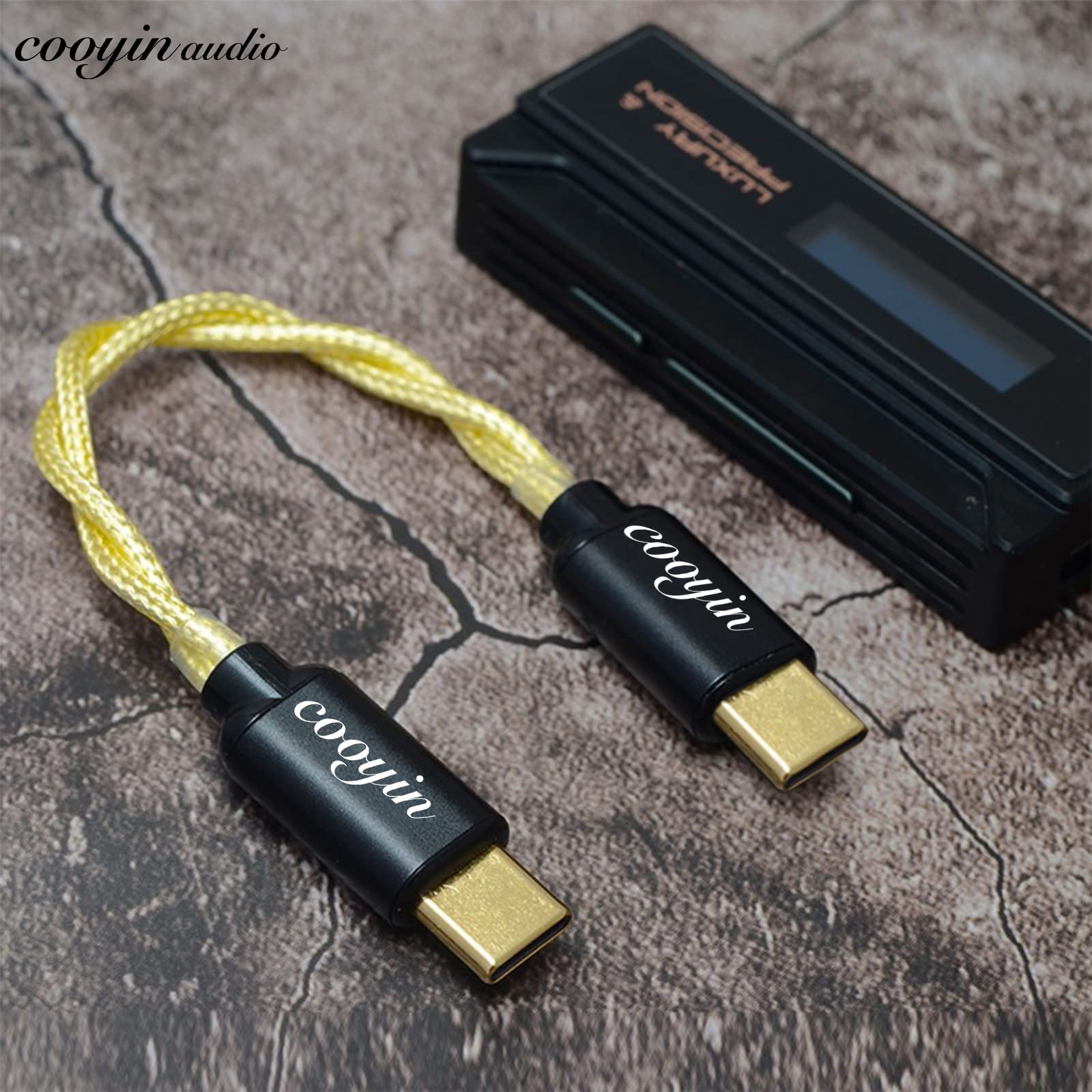 cooyin OTG ケーブル オーディオ TYPE-C オス - TYPE-C オス Litz Wire 銀メッキ単結晶銅導体 ポータブルDACアンプ スマホ DAC/ヘッドホンアンプに適合する