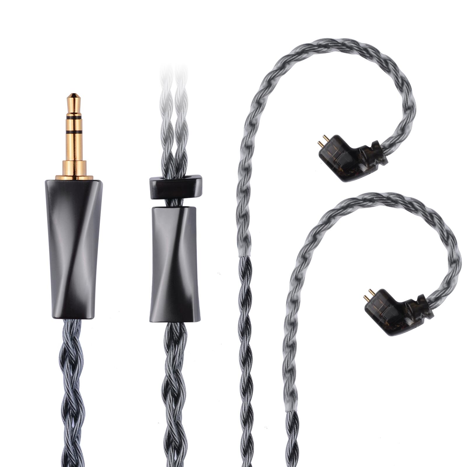 OKCSC F4 イヤホンケーブル 0.78 2PIN QDC 高純度OFC銀メッキ 高純度単結晶銅4芯リケーブル3.5MM 4.4MM TypeC KZ BA10/AS10/ZS10/ZSR/ZST/ED12/ES3/ES4/KZZS10などに対応