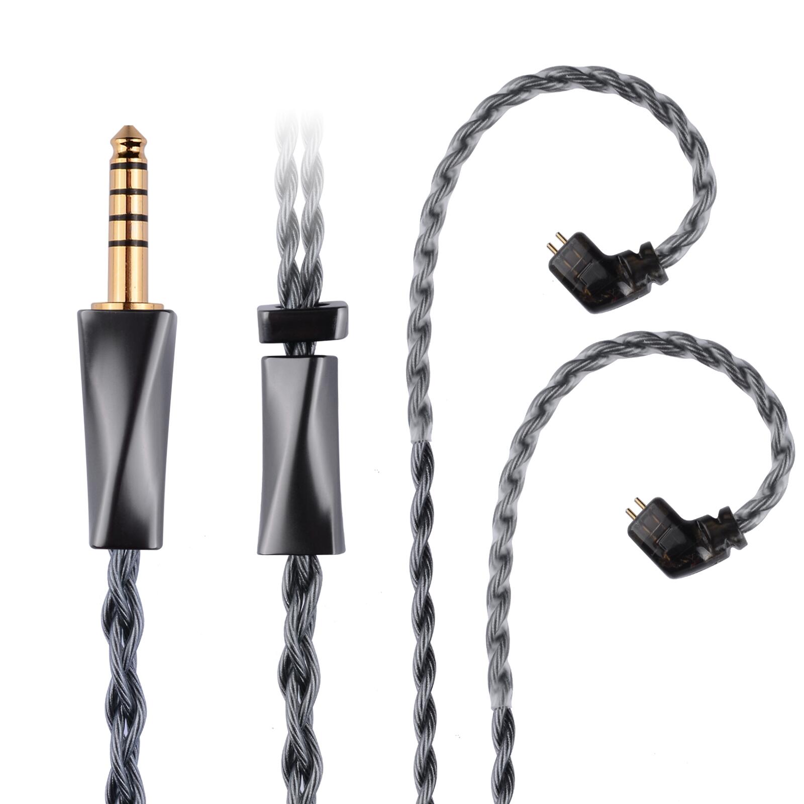 OKCSC F4 イヤホンケーブル 0.78 2PIN QDC 高純度OFC銀メッキ 高純度単結晶銅4芯リケーブル3.5MM 4.4MM TypeC KZ BA10/AS10/ZS10/ZSR/ZST/ED12/ES3/ES4/KZZS10などに対応