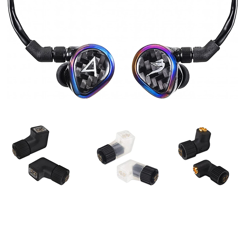 okcsc mmcx (リケーブル側) to JH4pin (イヤホン側) アダプタ JH4pinオス-mmcxメス JH audio 4pinイヤホン用 JHオス-0.78mmメス JHオス-mmcxメス 千住銀入り錫はんだ 2U"金メッキプラグ 一体射出成形技術 音質劣化なし 線材テスト作業用 1ペア ブラック