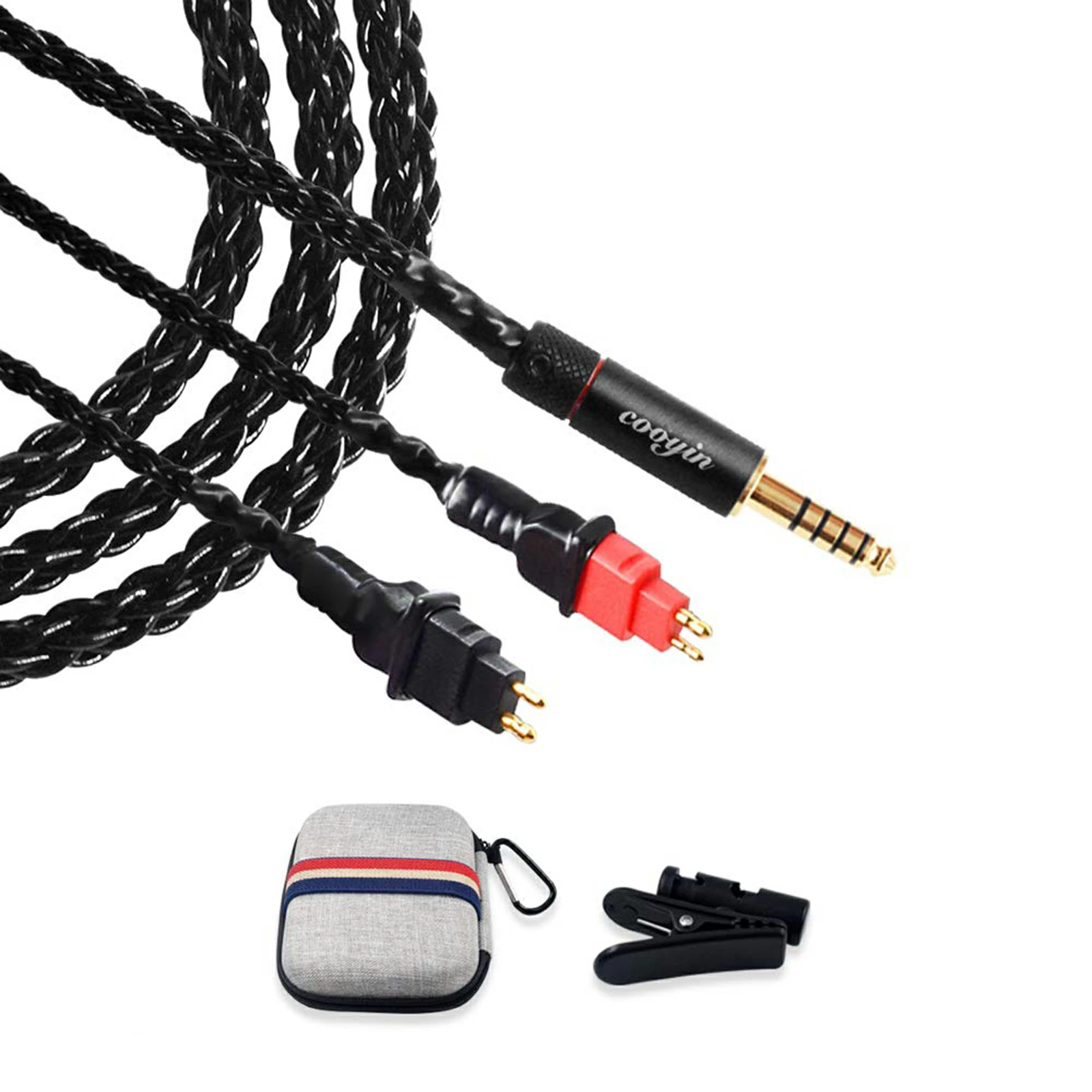 cooyin cy8BHD リケーブル ヘッドホンケーブル イヤホン・ヘッドホン用 8芯 銀メッキ単結晶銅 手編み Sennheiser HD650・HD600・HD580・HD660S等に適合 3.5mmプラグ(3極)x2