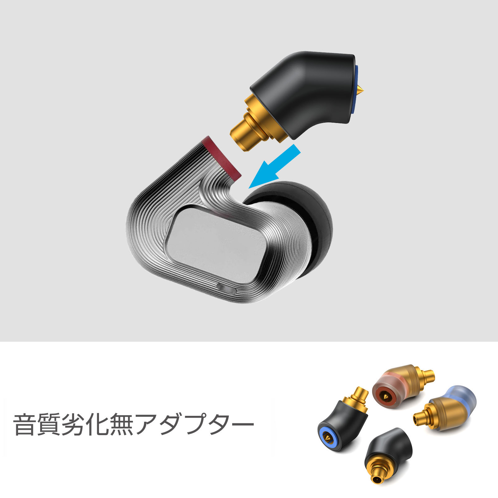 okcsc mmcx/IE300(イヤホン側) to EAR(リケーブル側) アダプター コネクター 音質劣化なし簡潔 精緻 線材テスト作業用 ミニタイプ IE300 IE600 IE900 AKG N30 AKGN5005に対応