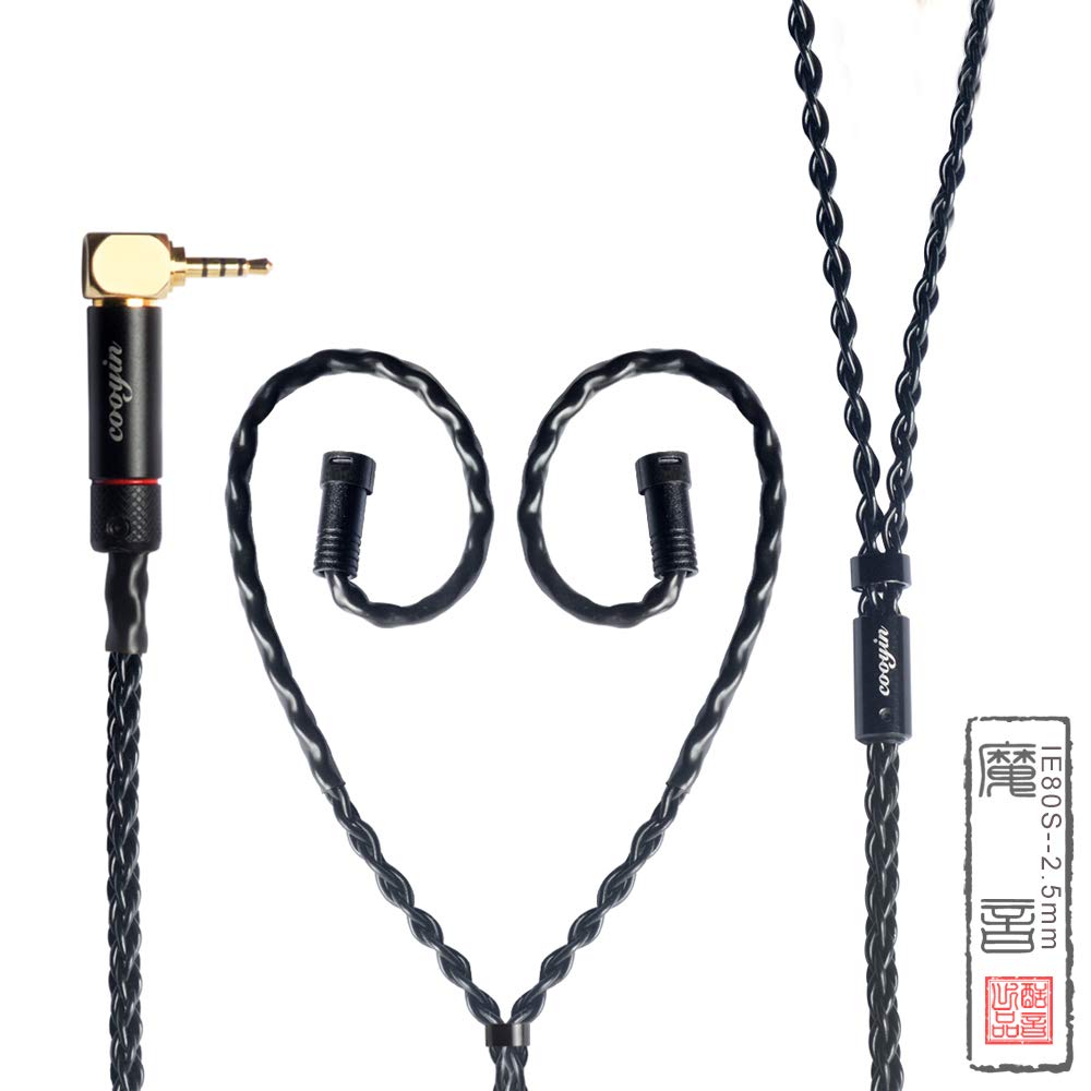 cooyin リケーブル SENNHEISER ゼンハイザー HD800 2Pin IEシリーズ イヤホンケーブル 8芯 銀メッキ単結晶銅 Sennheiser用 IE80S・IE80・IE8・IE8I・IE80SBT・HD800S・HD800・HD820等に適合 金メッキ 2.5mm ストレート型