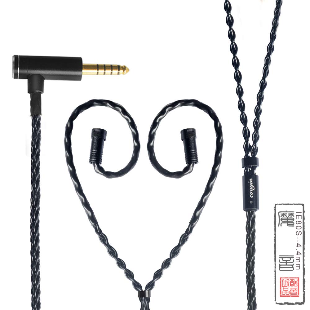cooyin リケーブル SENNHEISER ゼンハイザー HD800 2Pin IEシリーズ イヤホンケーブル 8芯 銀メッキ単結晶銅 Sennheiser用 IE80S・IE80・IE8・IE8I・IE80SBT・HD800S・HD800・HD820等に適合 金メッキ 2.5mm ストレート型