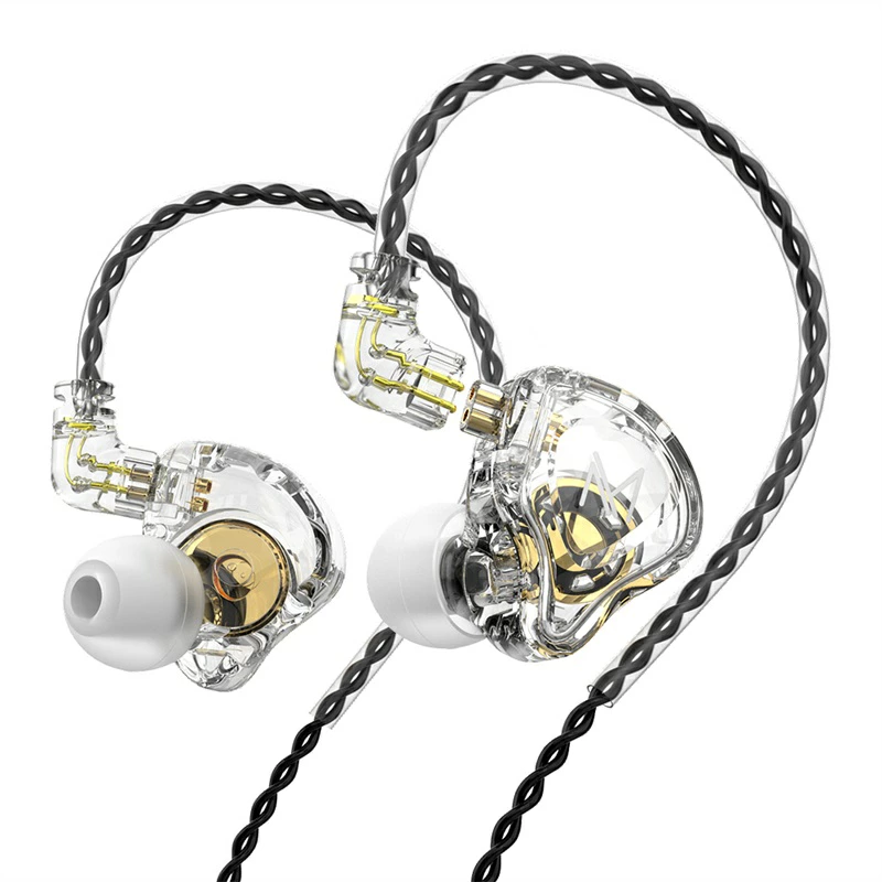 TRN TM1 イヤホン Hi-FI イヤホン ダイナミックドライバー インイヤーイヤホン マイク付き ダイナミックドライバー2Pin　3.5mm 金メッキ コンタクト 1.25mケーブル 交換式プラグ 人間工学に基づく設計