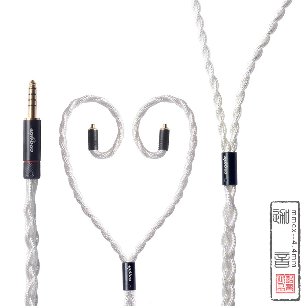 cooyin リケーブル 2pin 0.78mm MMCX イヤホンケーブル アップグレードケーブル 銀メッキ単結晶銅 4芯 金メッキプラグ 2.5mm ストレート型 Shure SE846・SE535・SE215 Sony MDR-Z1R・MDR-Z7・MDR-Z7M2 等に対応