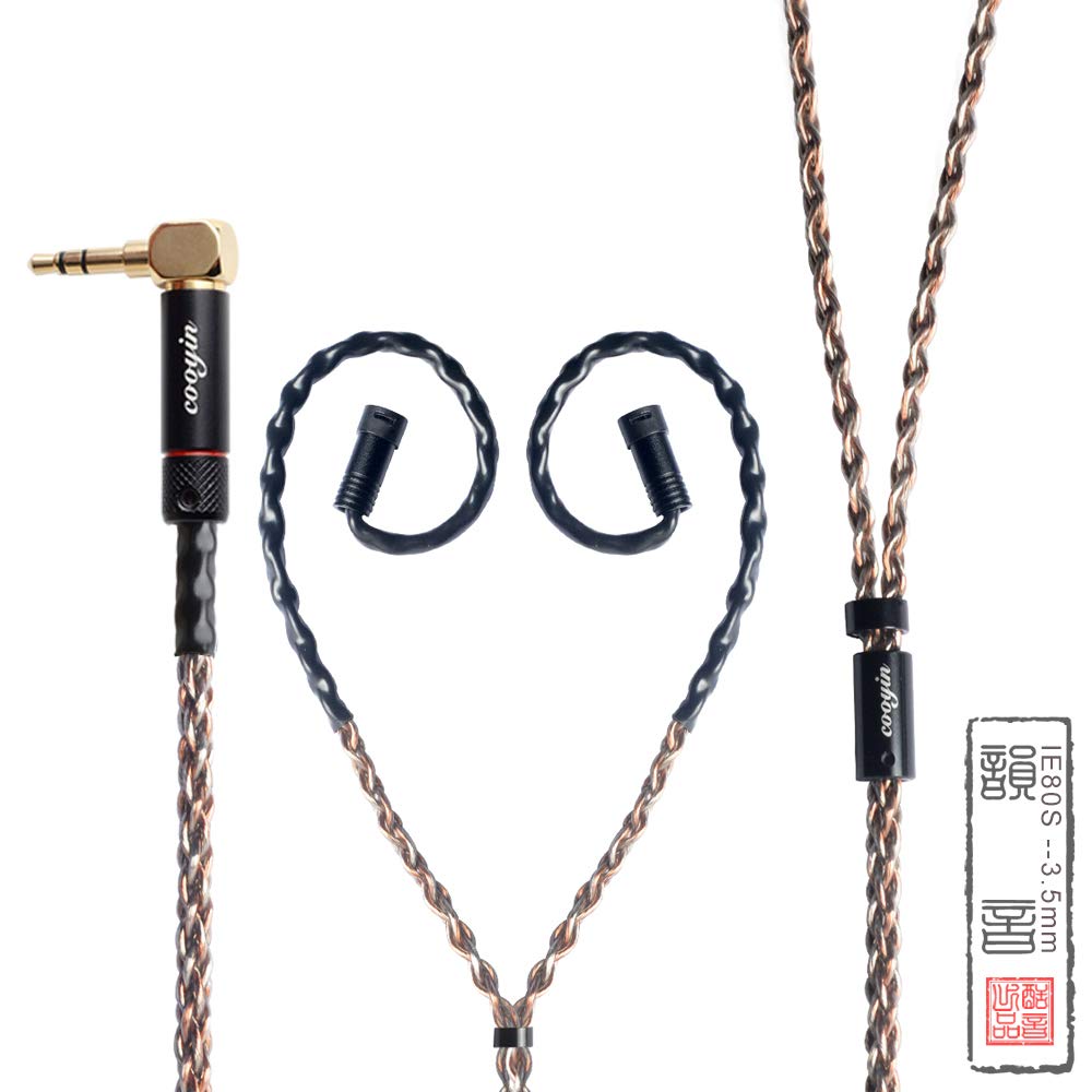 cooyin リケーブル 2Pin SENNHEISER ゼンハイザー IEシリーズ イヤホンケーブル 8芯 単結晶銅＋銀メッキ単結晶銅 Sennheiser用 IE80S・IE80・IE8・IE8I・IE80SBT 等に適合