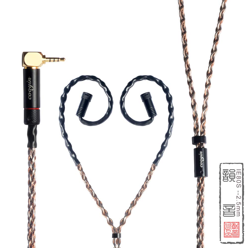 cooyin リケーブル 2Pin SENNHEISER ゼンハイザー IEシリーズ イヤホンケーブル 8芯 単結晶銅＋銀メッキ単結晶銅 Sennheiser用 IE80S・IE80・IE8・IE8I・IE80SBT 等に適合