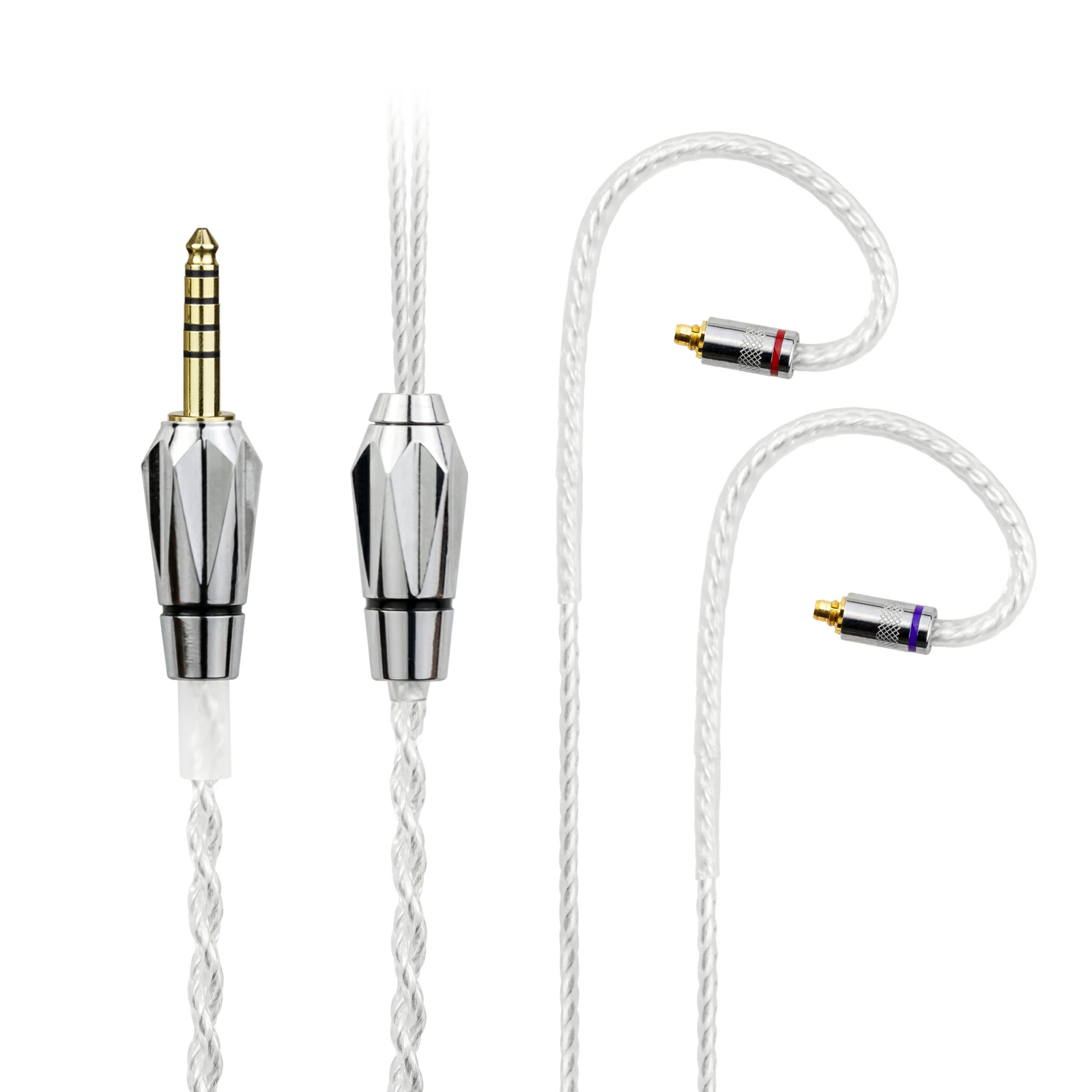 cooyin 水晶の恋 リケーブル MMCX 2PIN ケーブル イヤホン HIFI音質 4芯 銀メッキ単結晶銅 Shure SE215・SE315・SE425 JVC HA-FD02・HA-FX1100・HA-FX850  Shuoer Conductor Singer Soloist EJ07 A3000・A4000・A5000・MAKE4・Topaz・Autumn・Winterなどに適合する