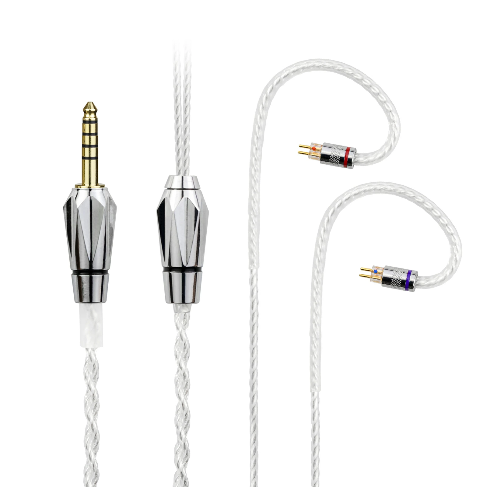 cooyin 水晶の恋 リケーブル MMCX 2PIN ケーブル イヤホン HIFI音質 4芯 銀メッキ単結晶銅 Shure SE215・SE315・SE425 JVC HA-FD02・HA-FX1100・HA-FX850  Shuoer Conductor Singer Soloist EJ07 A3000・A4000・A5000・MAKE4・Topaz・Autumn・Winterなどに適合する