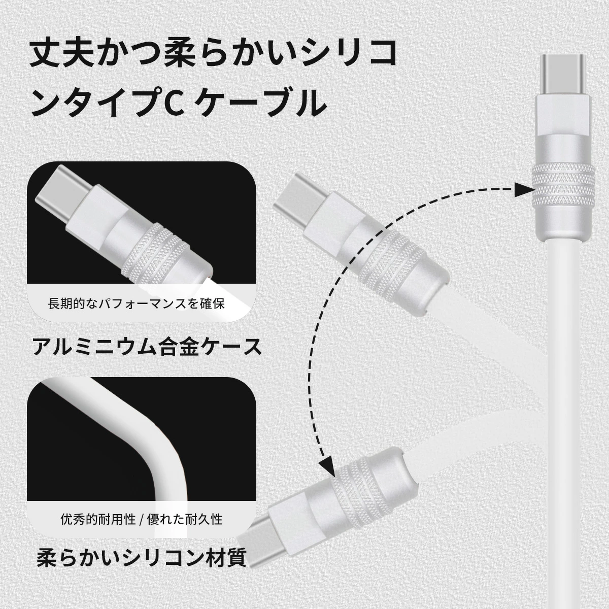 okcsc USB C ケーブル PD対応 60W 超急速充電 タイプC ケーブル Type-c ケーブル Type C to C ケーブル 断線防止  高速データ転送 充電ケーブル Samsung MacBook Air Pro iPad Pro Mini Xiaomi OPPO Huawei Sony Xperia Google Pixel Switch等Type-C機種対応【約25cm】