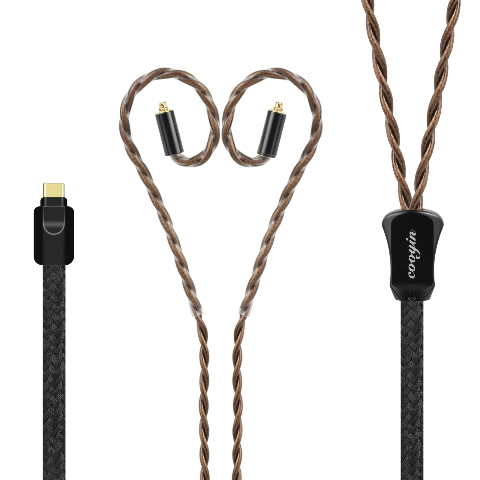 cooyin 醇音Pro リケーブル MMCX IE300 IE100PRO  2PINケーブル イヤホン HIFI音質  単結晶銀 Litz編み込み構造 Shure SE215 JVC HA-FX850 SENNHEISER IE300/IE600/IE900 ATH-LS400 KZ ZSN などに適合する HiFi 音質 HiFi イヤホン 専用  2.5mm 3.5mm 4.4mm Type-C