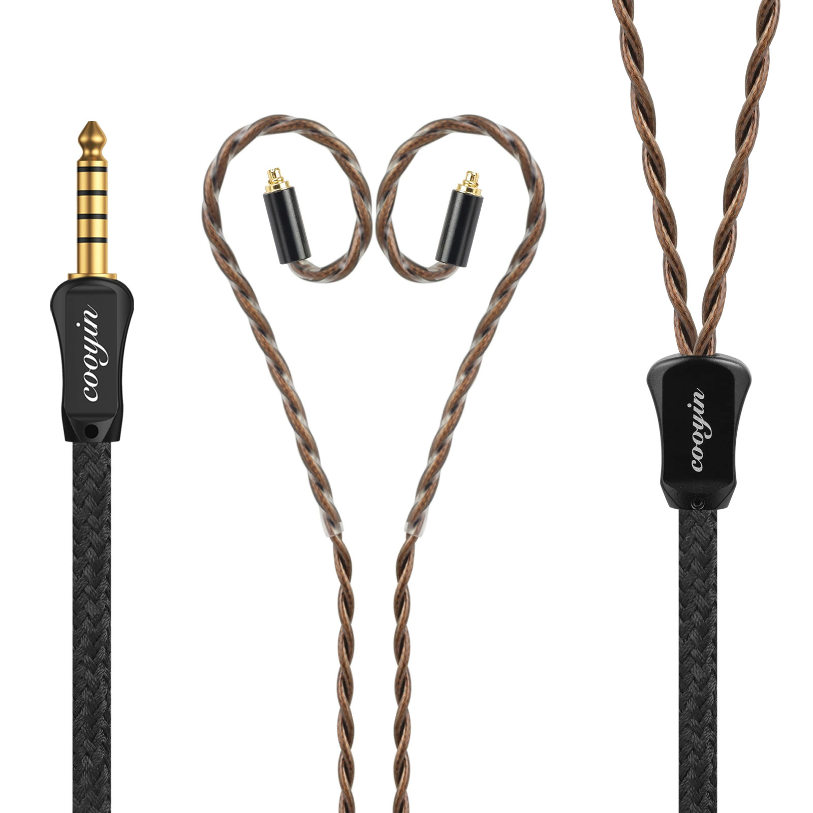 cooyin 醇音Pro リケーブル MMCX IE300 IE100PRO  2PINケーブル イヤホン HIFI音質  単結晶銀 Litz編み込み構造 Shure SE215 JVC HA-FX850 SENNHEISER IE300/IE600/IE900 ATH-LS400 KZ ZSN などに適合する HiFi 音質 HiFi イヤホン 専用  2.5mm 3.5mm 4.4mm Type-C