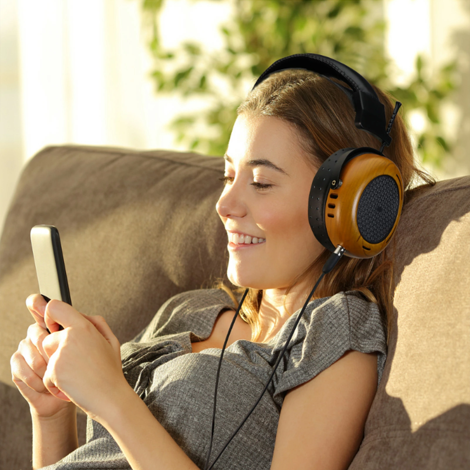 HD10 ヘッドホン オープン型 ワイヤレスヘッドホン   オーバーヘッドヘッドホン 木製 53mmドライバー 高音質 有線/無線両対応  木製 53mmベリリウム 高音質 オンイヤー レザー 高級感 大口径 プレゼント ギフト