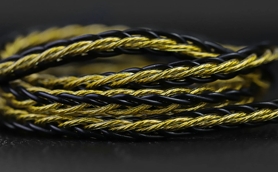 cooyin 鵲音リケーブル MMCX  2PINケーブル イヤホン 3.5mm 4.4mm HIFI音質  金メッキ単結晶銅 Litz編み込み構造  長さ1.25M Shuoer Conductor/Singer/Soloist/EJ07/Tape Pro KZ BA10/A510/Z510/75R/ZST/ED12/ES3/E54 などに適合する HiFi 音質 HiFi イヤホン 専用