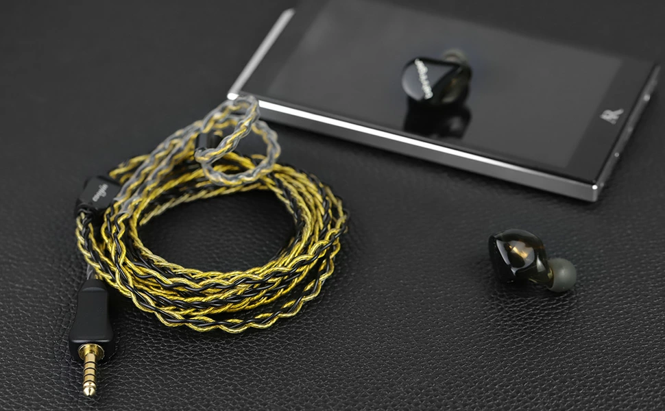 cooyin 鵲音リケーブル MMCX  2PINケーブル イヤホン 3.5mm 4.4mm HIFI音質  金メッキ単結晶銅 Litz編み込み構造  長さ1.25M Shuoer Conductor/Singer/Soloist/EJ07/Tape Pro KZ BA10/A510/Z510/75R/ZST/ED12/ES3/E54 などに適合する HiFi 音質 HiFi イヤホン 専用