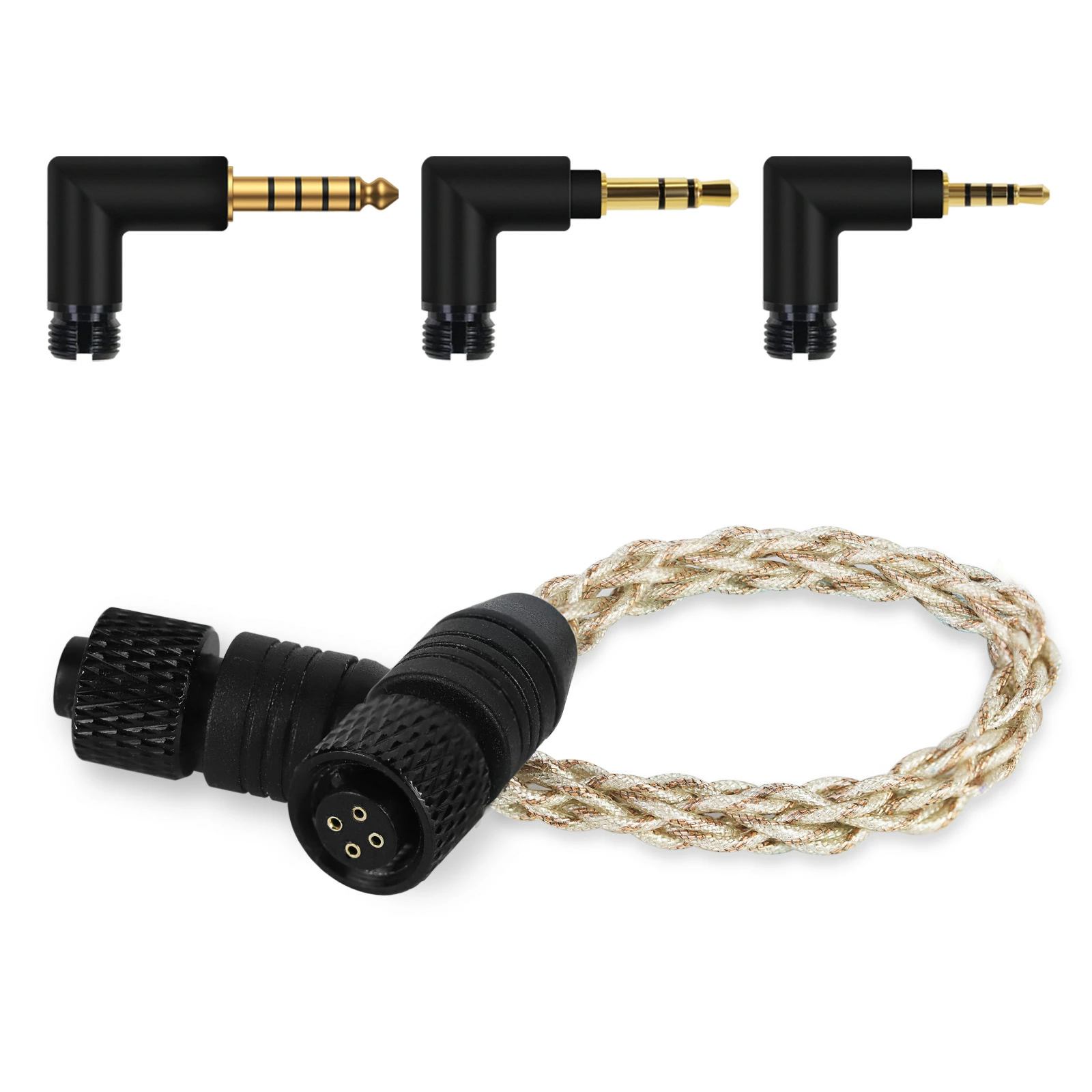 okcsc WTA5 AUX ケーブル  オーディオ  2.5mm/3.5mm/4.4mm/Lightning/Type-C 交換用プラグ 5芯銀メッキ線+2芯銅メッキ線 6種類対応 ハイレゾ対応 高音質 7芯ハンドメイド 24K金メッキ 耐久性 高互換性