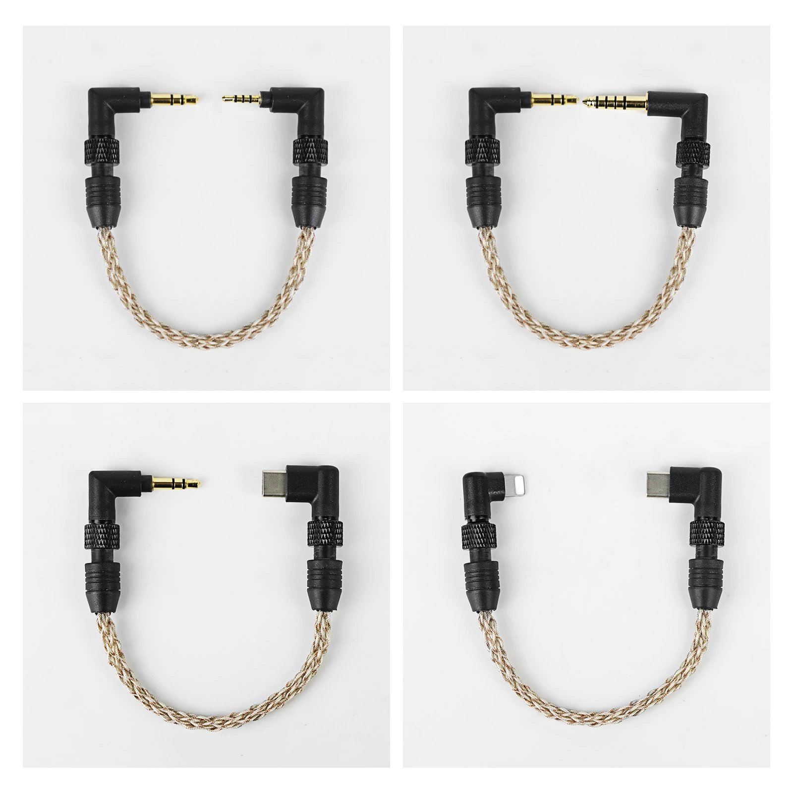 okcsc WTA5 AUX ケーブル  オーディオ  2.5mm/3.5mm/4.4mm/Lightning/Type-C 交換用プラグ 5芯銀メッキ線+2芯銅メッキ線 6種類対応 ハイレゾ対応 高音質 7芯ハンドメイド 24K金メッキ 耐久性 高互換性