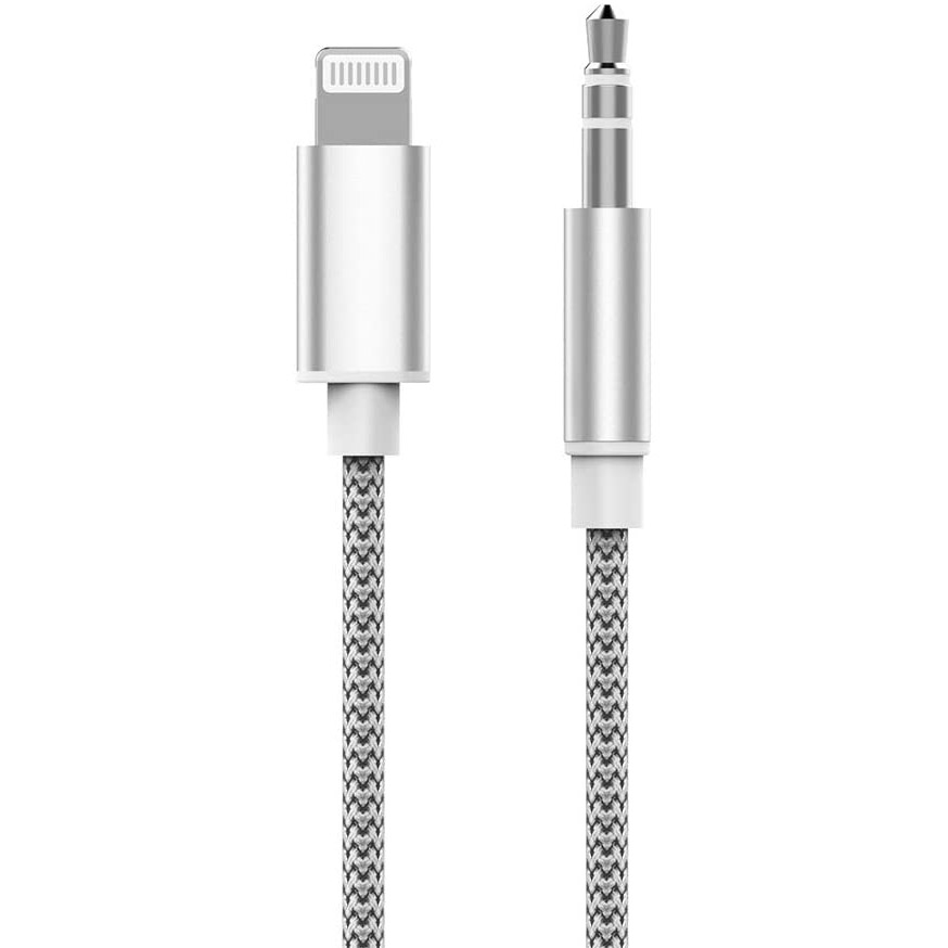 okcsc オーディオケーブル Lightning 3.5mm ケーブル iphone変換ケーブル 車載 AUX変換ケーブル ステレオミニプラグ ライトニングケーブル ナイロン編み MH-225 ファッションオーディオケーブル