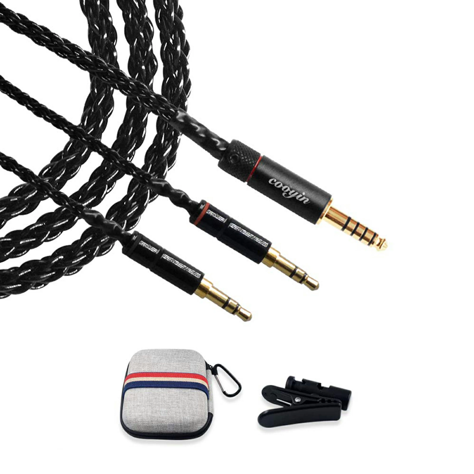 cooyin cy8BHD リケーブル ヘッドホンケーブル イヤホン・ヘッドホン用 8芯 銀メッキ単結晶銅 手編み Sennheiser HD650・HD600・HD580・HD660S等に適合 3.5mmプラグ(3極)x2