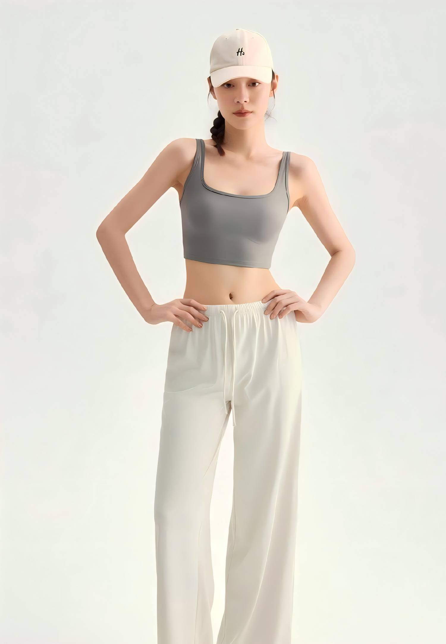 Knockout tank bra top-Grey