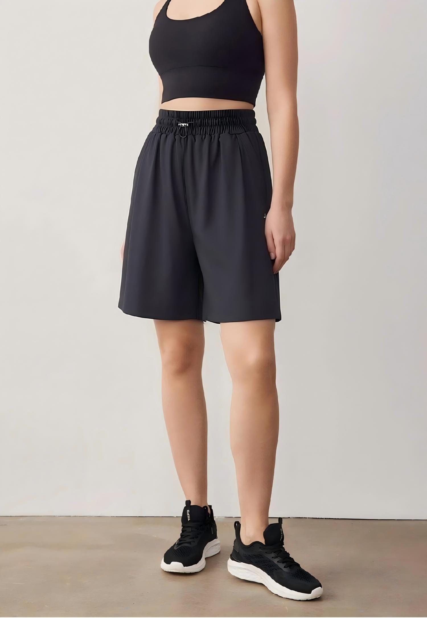 Chill-Out High Waist Shorts-Black