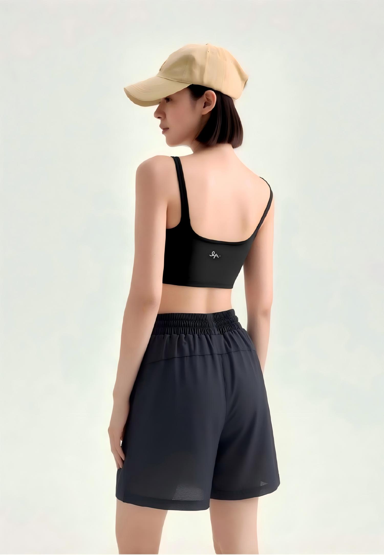Chill-Out High Waist Shorts-Black