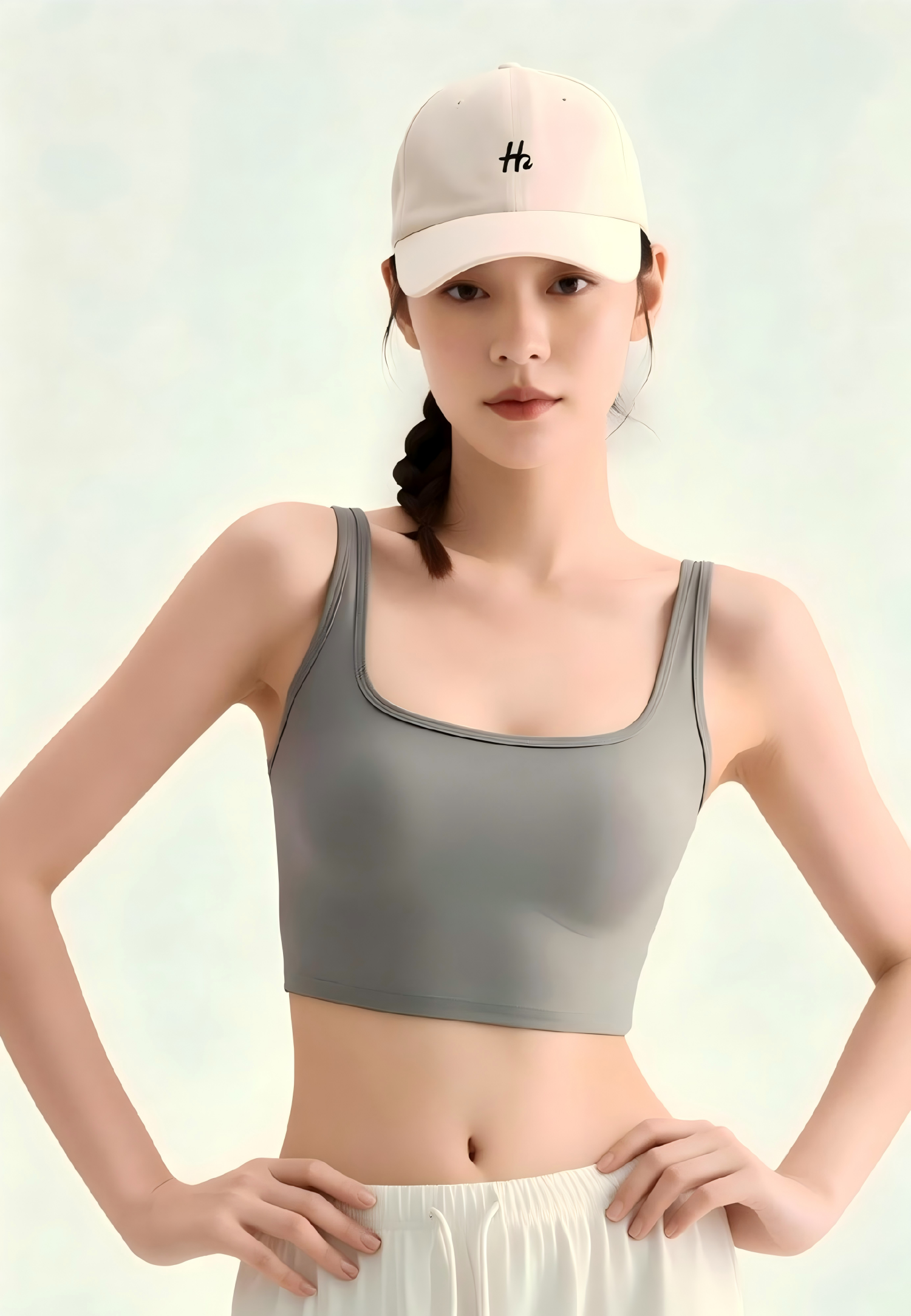 Knockout tank bra top-Grey