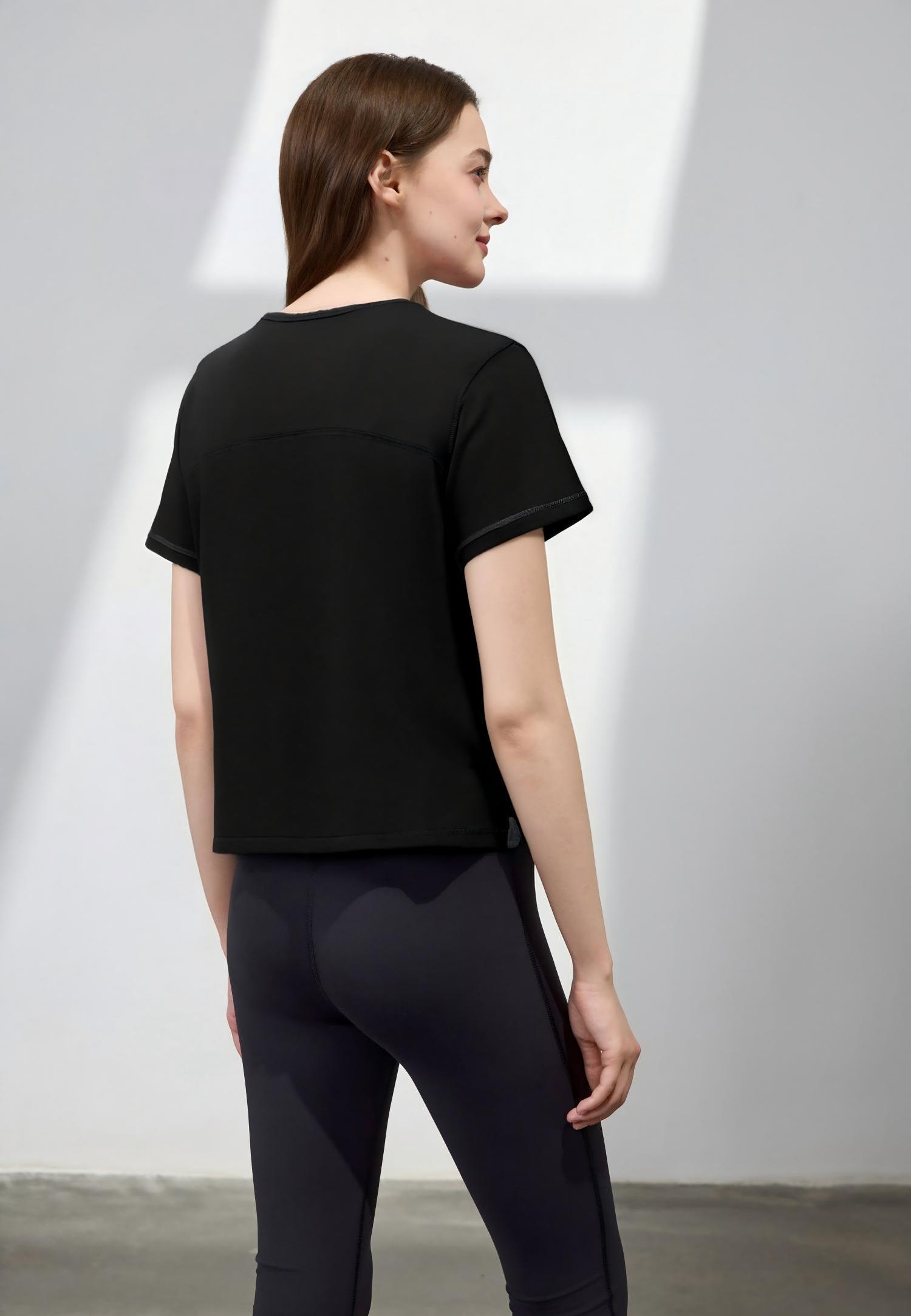 Everyday Contrast Stitch Tee-Black 2.0