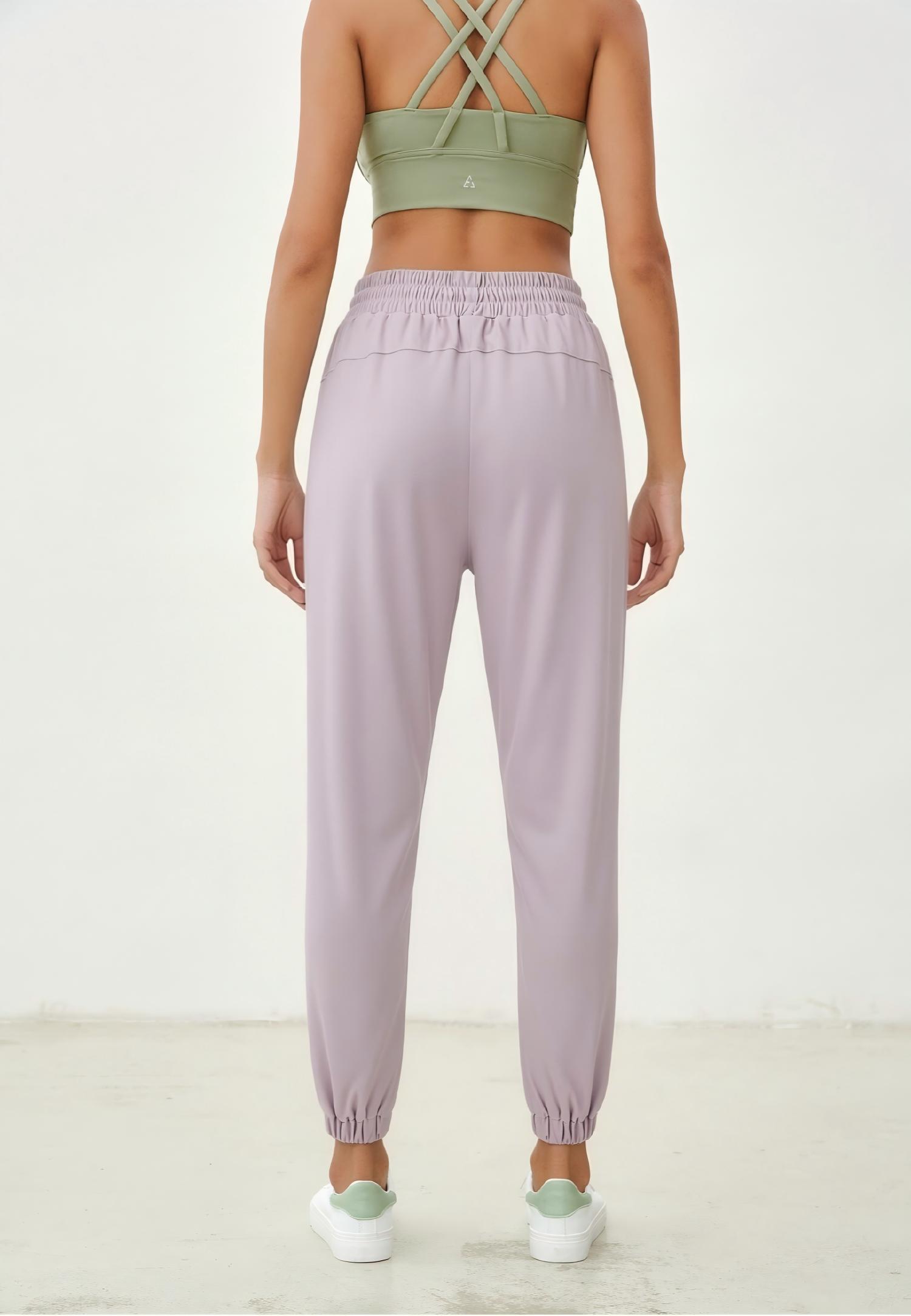 Chill-Out High Waist Jogger-Taro Milkshake