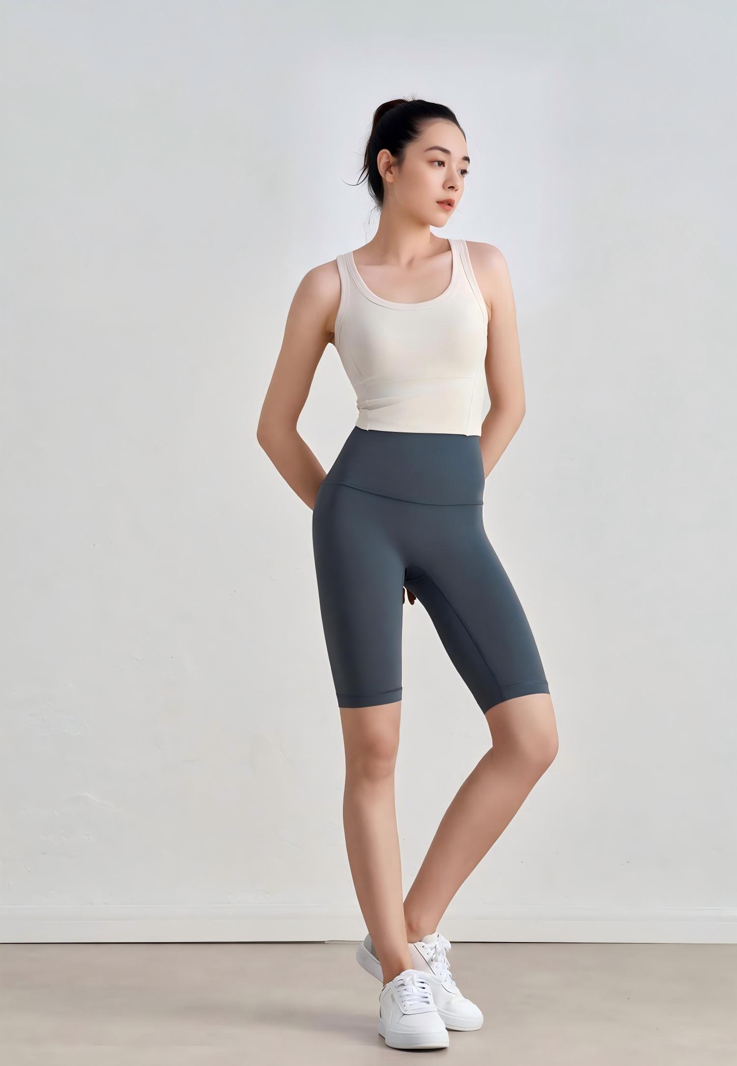 Knockout Longline Fixed-Pad Bra Top-Opal White