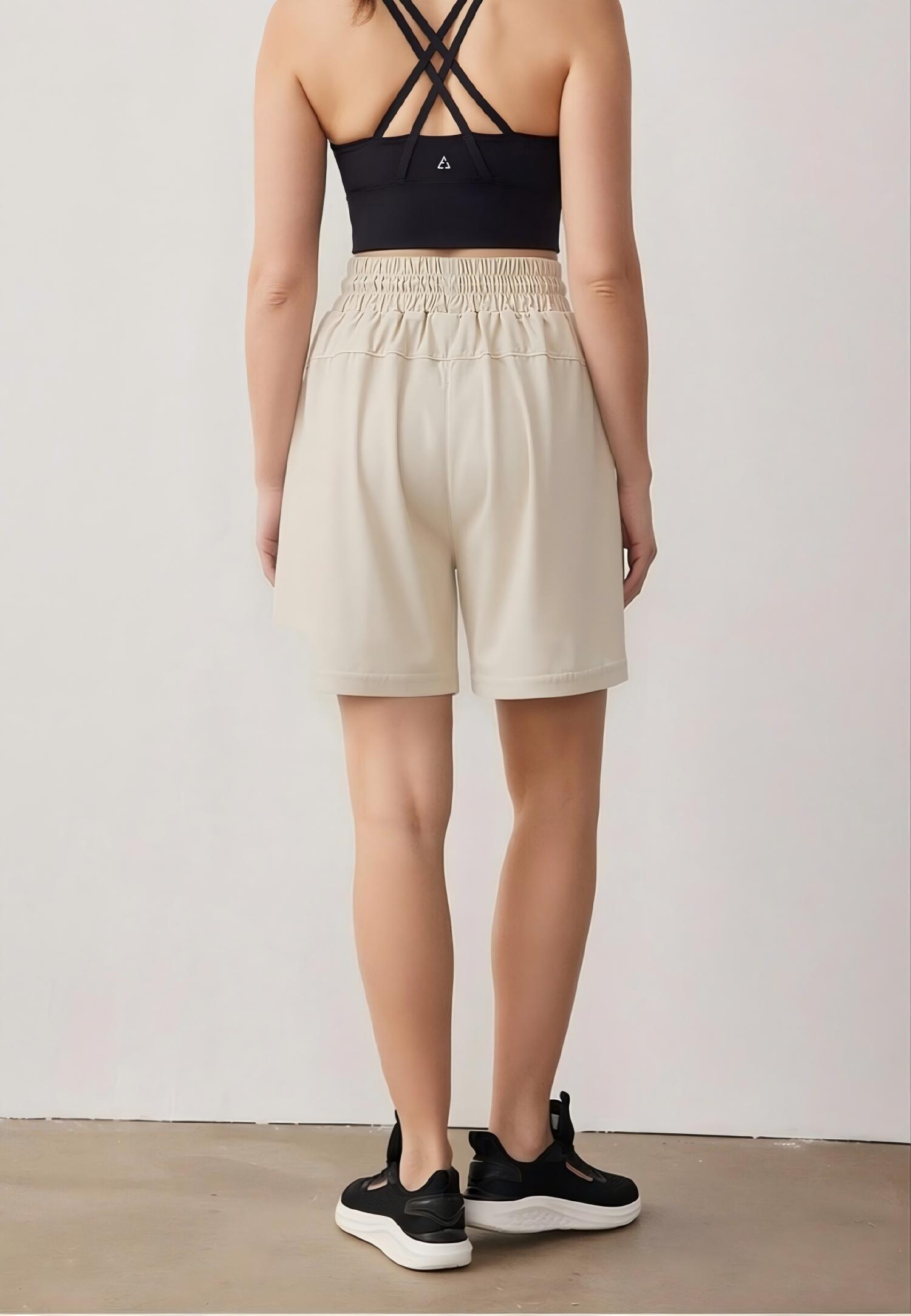 Chill-Out High Waist Shorts-Pistachio White